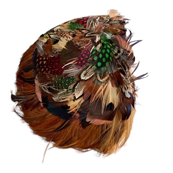 Vintage Pheasant Feathered Hat 20s - 30s Art Deco Style Flapper Hat main image 8